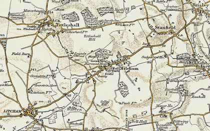 Old map of Burwood Hall in 1901-1902