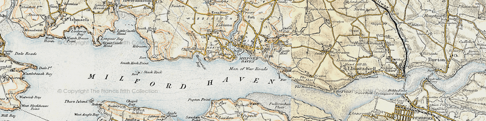 Old map of Milford Haven in 1901-1912