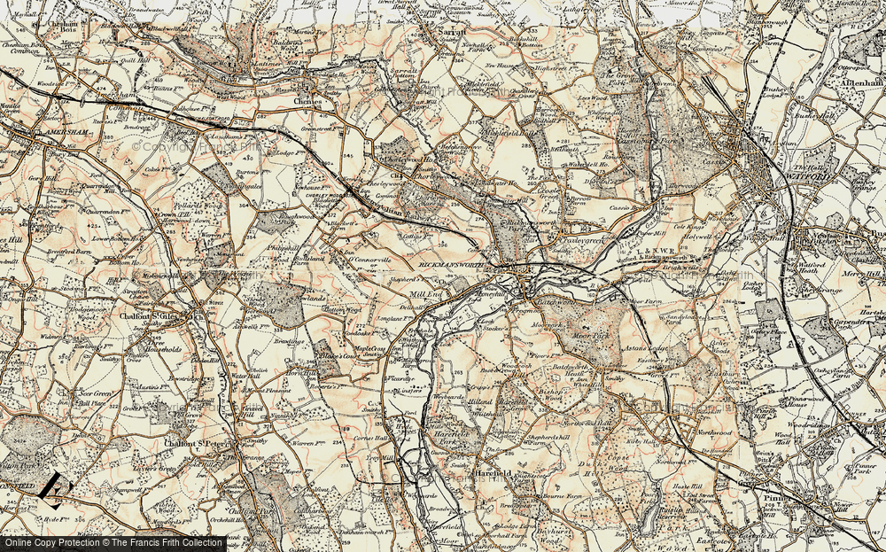 Old Map of Mill End, 1897-1898 in 1897-1898