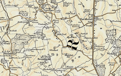 Old map of Mill End in 1898-1899