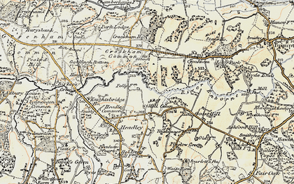 Old map of Crookham Common in 1897-1900