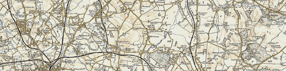 Old map of Mill Green in 1902