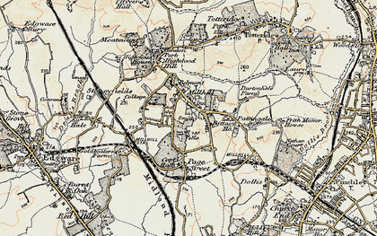Old map of Mill Hill in 1897-1898