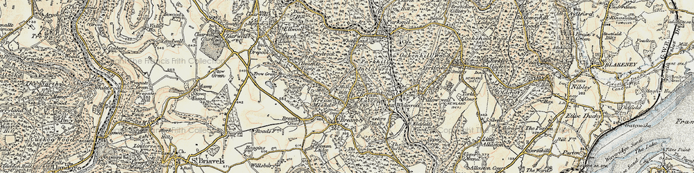 Old map of Mill Hill in 1899-1900