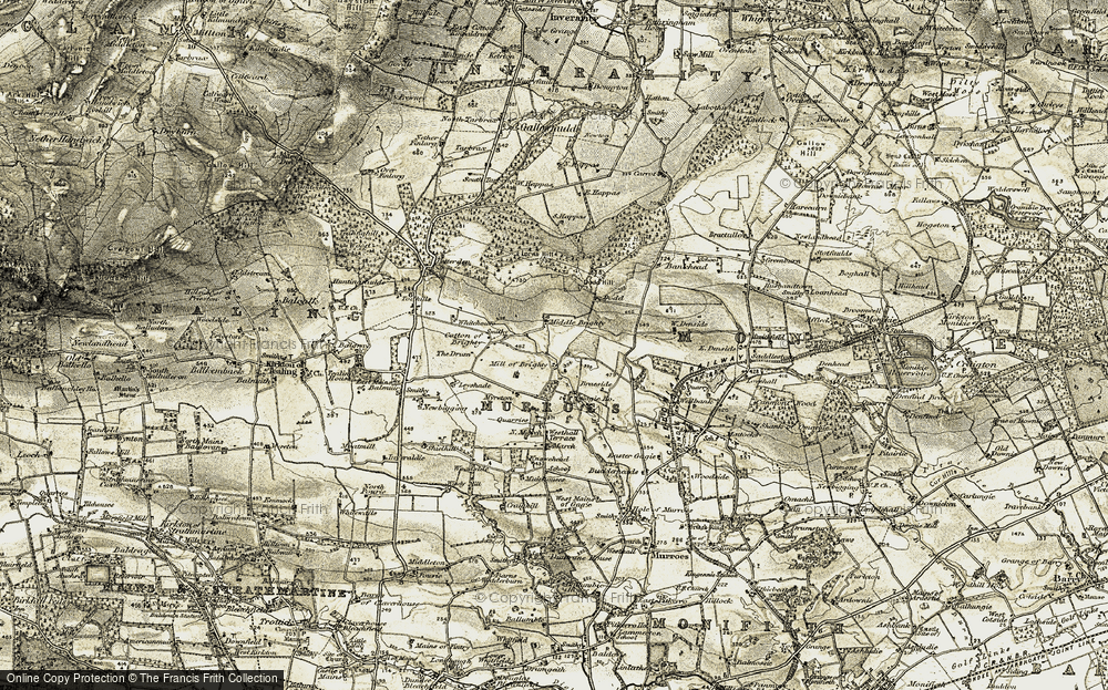 Old Map of Mill of Brighty, 1907-1908 in 1907-1908