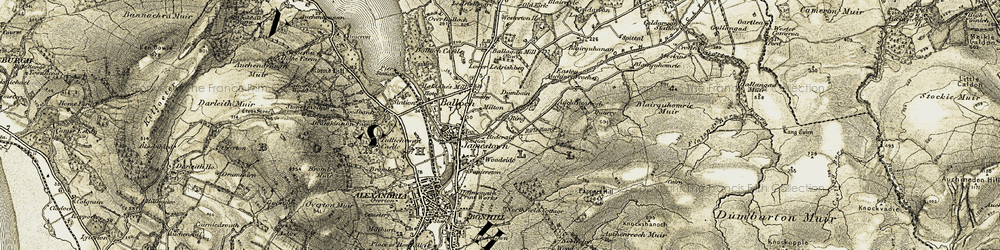 Old map of Mill of Haldane in 1905-1907