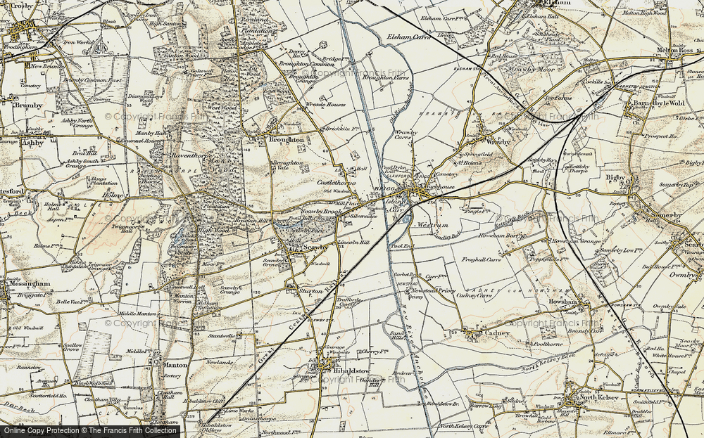 Old Map of Historic Map covering Scawby Brook in 1903-1908