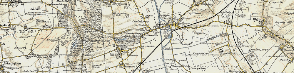 Old map of Broughton Lane Plantation in 1903-1908