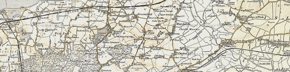 Old map of Millbank in 1898-1899