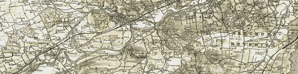 Old map of Millbank in 1908-1909