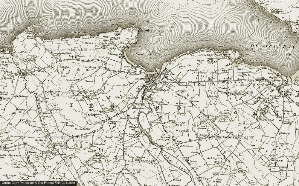 Old Map of Historic Map covering Bleachfield in 1912