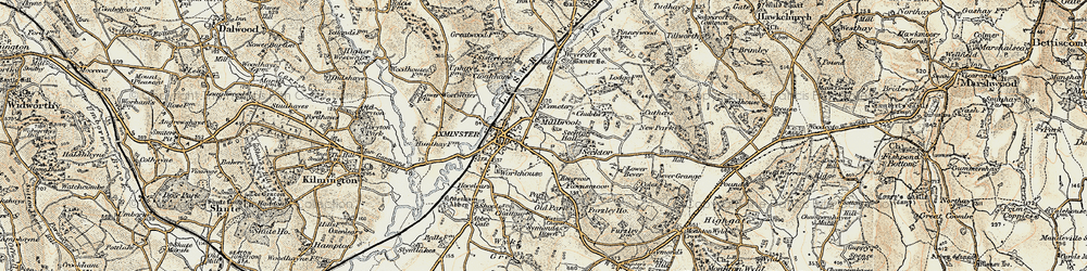 Old map of Millbrook in 1898-1899