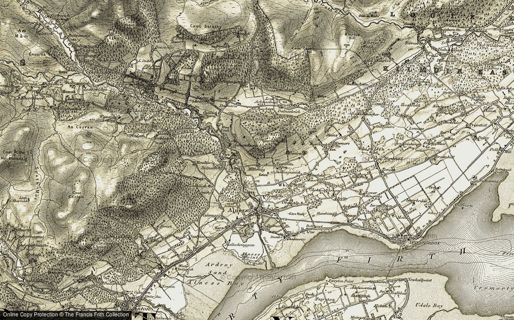 Old Map of Millcraig, 1911-1912 in 1911-1912
