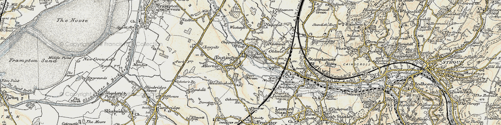 Old map of Millend in 1898-1900