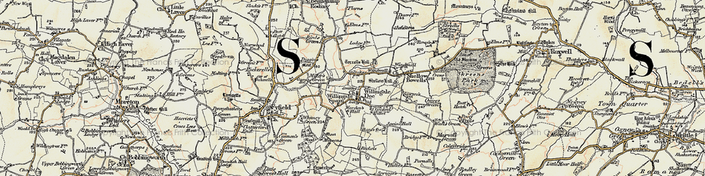 Old map of Miller's Green in 1898