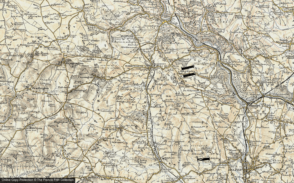 Old Map of Millers Green, 1902 in 1902