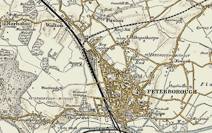 Old map of Millfield in 1901-1902
