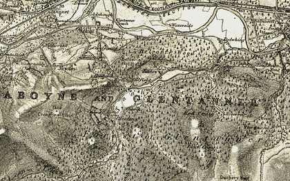 Old map of Braeloine in 1908-1909
