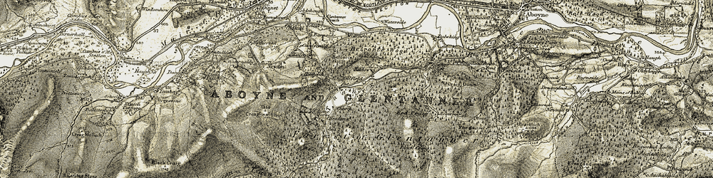 Old map of Burn of Skinna in 1908-1909