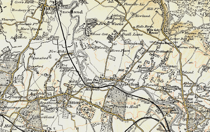 Old map of Millhall in 1897-1898