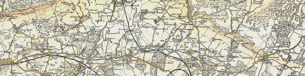 Old map of Millhall in 1897-1898