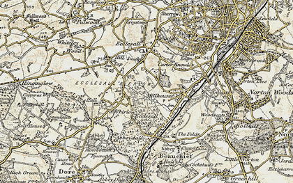 Old map of Millhouses in 1902-1903