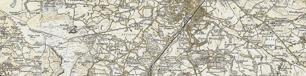 Old map of Millhouses in 1902-1903