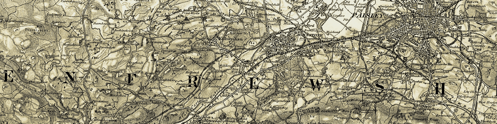 Old map of Millikenpark in 1905-1906