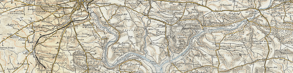 Old map of Millin Cross in 1901-1912