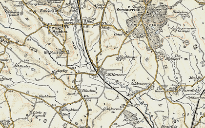 Old map of Millmeece in 1902