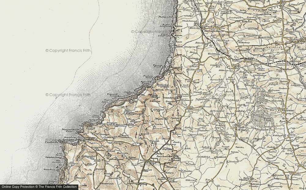 Old Map of Millook, 1900 in 1900