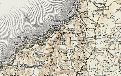 Old map of Millook in 1900