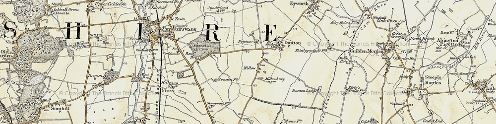 Old map of Millow in 1898-1901