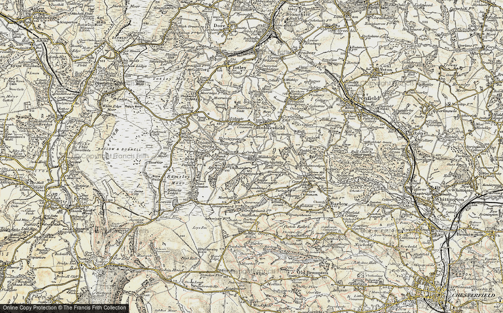 Old Map of Historic Map covering Barlow Woodseats in 1902-1903