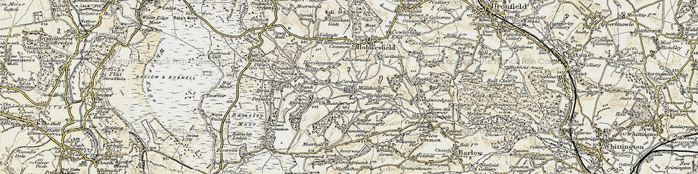 Old map of Barlow Woodseats in 1902-1903