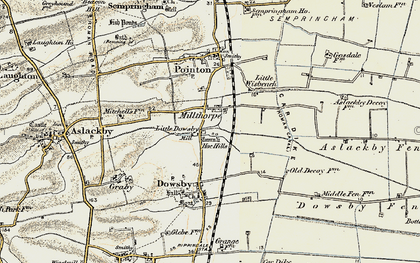 Old map of Millthorpe in 1902-1903