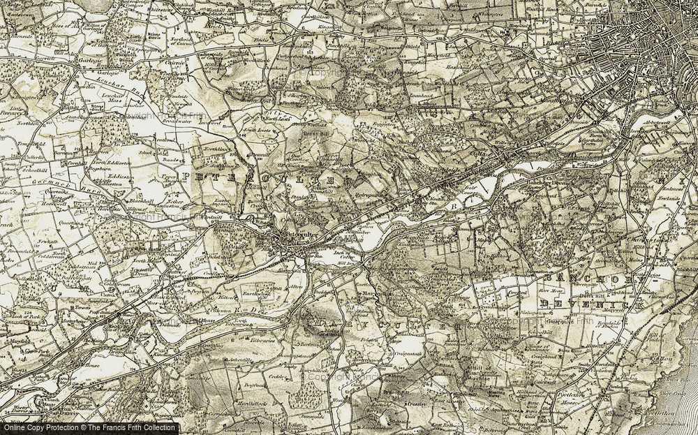Old Map of Milltimber, 1908-1909 in 1908-1909