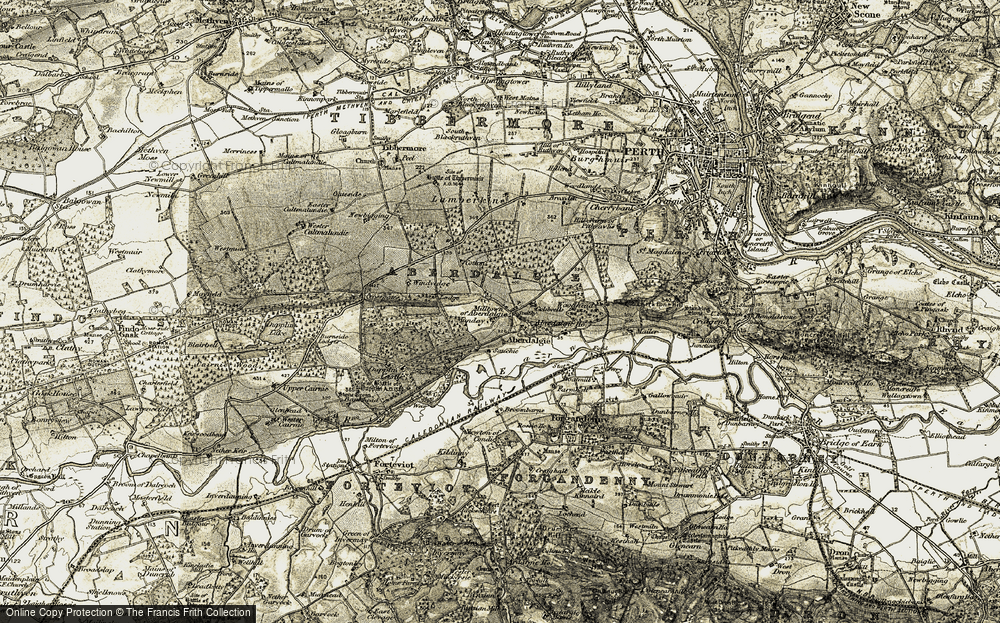 Old Map of Milltown of Aberdalgie, 1906-1908 in 1906-1908