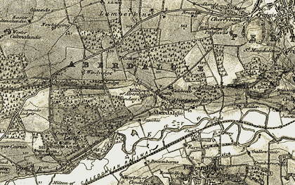 Old map of Milltown of Aberdalgie in 1906-1908