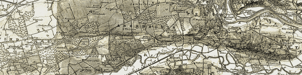 Old map of Milltown of Aberdalgie in 1906-1908