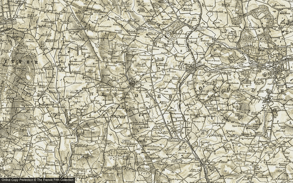 Old Map of Milltown of Auchreddie, 1909-1910 in 1909-1910