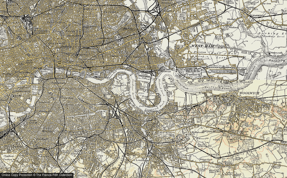 Old Map of Millwall, 1897-1902 in 1897-1902