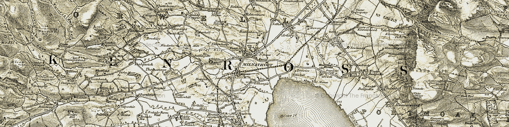 Old map of Milnathort in 1903-1908
