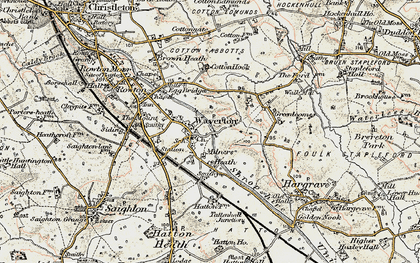 Old map of Milners Heath in 1902-1903