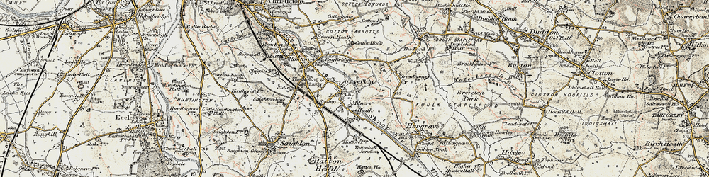 Old map of Milners Heath in 1902-1903