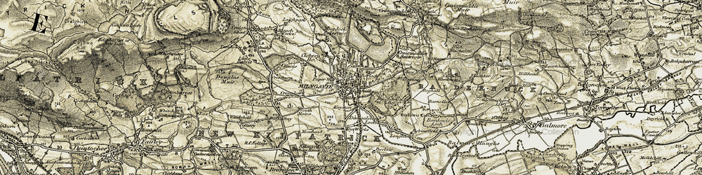 Old map of Milngavie in 1904-1907