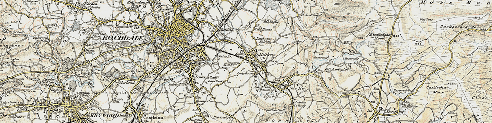 Old map of Milnrow in 1903
