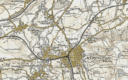 Old map of Milnshaw in 1903