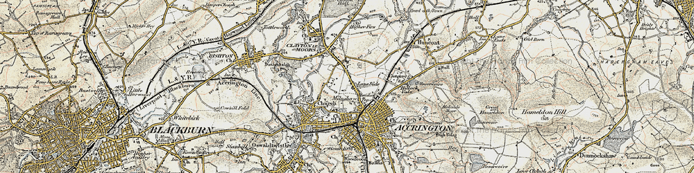 Old map of Milnshaw in 1903