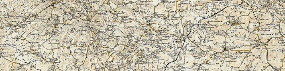 Old map of Lea Fields in 1901-1902